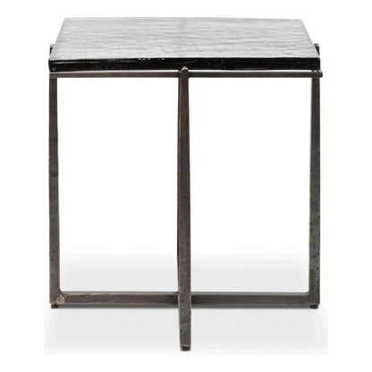 Erik Forged Iron Grey Square Side Table - LOOMLAN - Side Tables