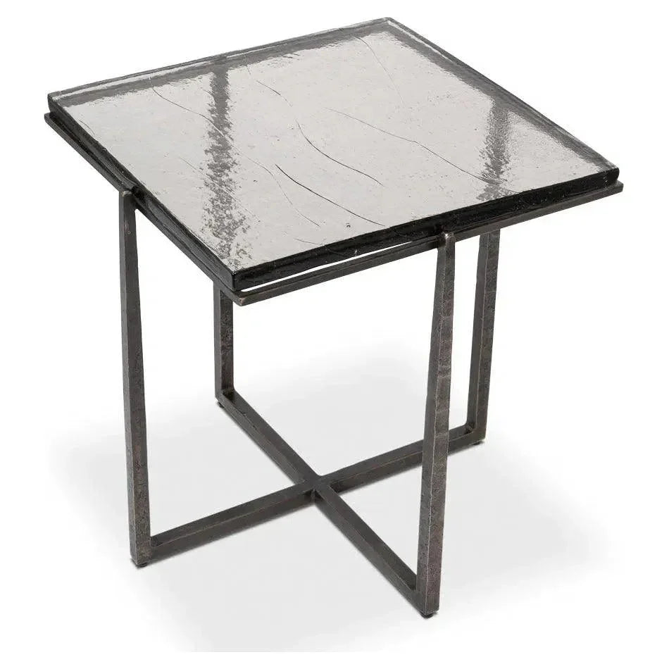Erik Forged Iron Grey Square Side Table - LOOMLAN - Side Tables