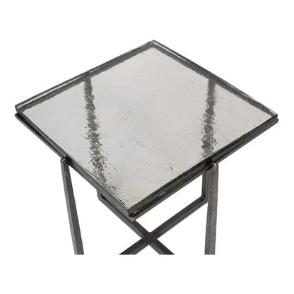 Erik Forged Iron Grey Square Side Table - LOOMLAN - Side Tables