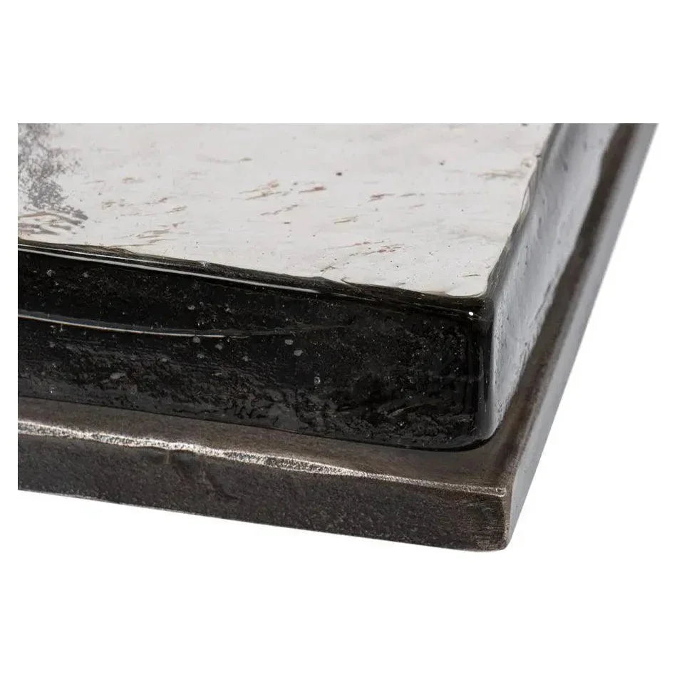 Erik Forged Iron Grey Square Side Table - LOOMLAN - Side Tables