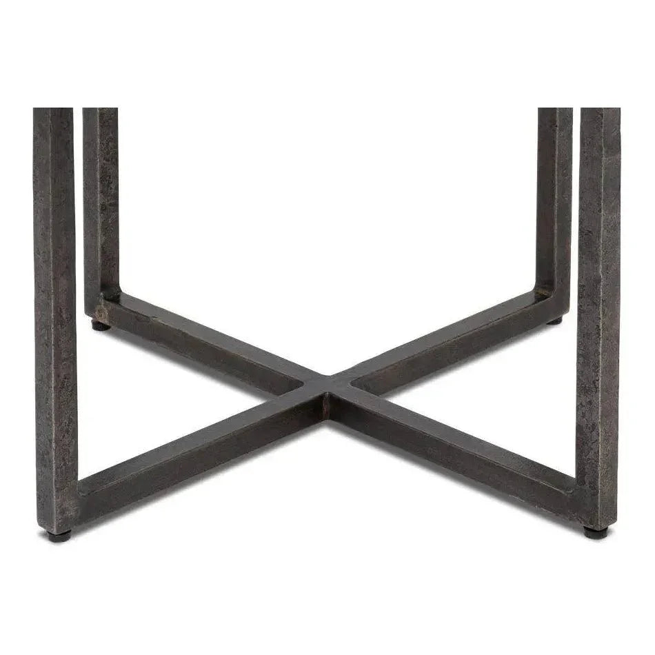Erik Forged Iron Grey Square Side Table - LOOMLAN - Side Tables