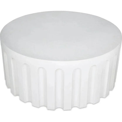 Eris White Concrete Outdoor Round Coffee Table-Outdoor Coffee Tables-Moe's Home-LOOMLAN