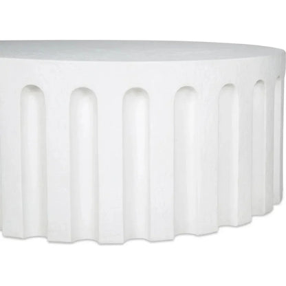 Eris White Concrete Outdoor Round Coffee Table-Outdoor Coffee Tables-Moe's Home-LOOMLAN