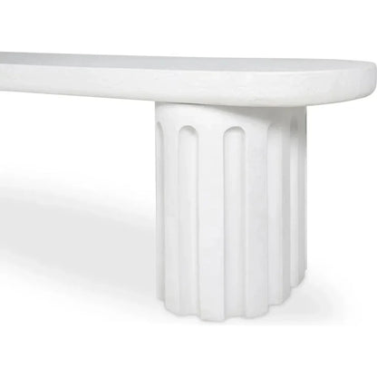 Eris White Concrete & Steel Outdoor Dining Bench-Outdoor Benches-Moe's Home-LOOMLAN