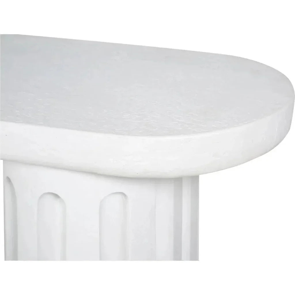 Eris White Concrete & Steel Outdoor Dining Bench-Outdoor Benches-Moe's Home-LOOMLAN