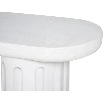 Eris White Concrete & Steel Outdoor Dining Bench-Outdoor Benches-Moe's Home-LOOMLAN