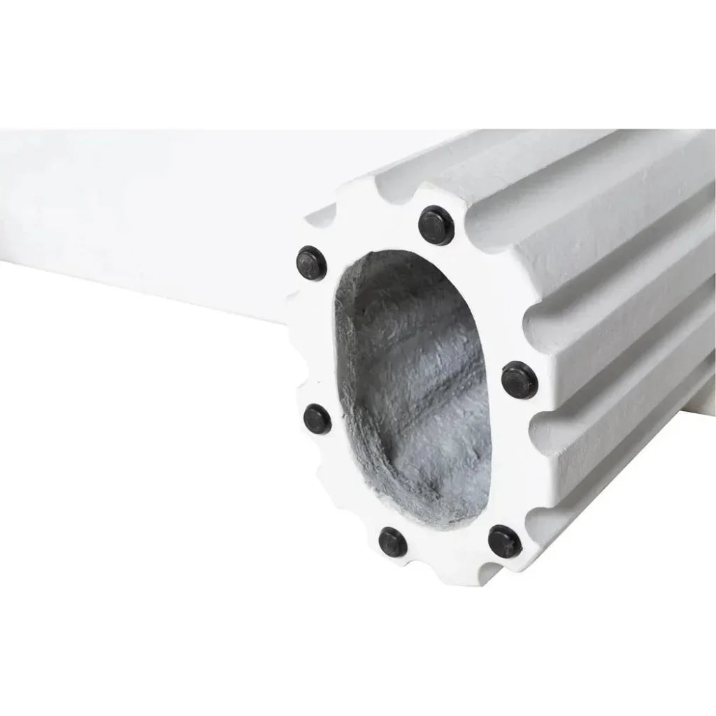 Eris White Concrete & Steel Outdoor Dining Bench-Outdoor Benches-Moe's Home-LOOMLAN