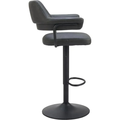 Erret Wood and Steel Grey Barstool - LOOMLAN - Zuo Modern - Bar Stools