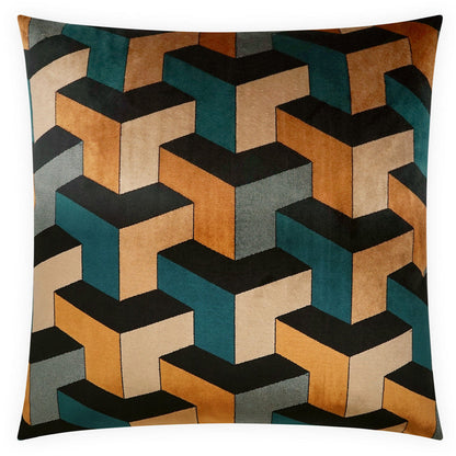 Escher Teal Throw Pillow