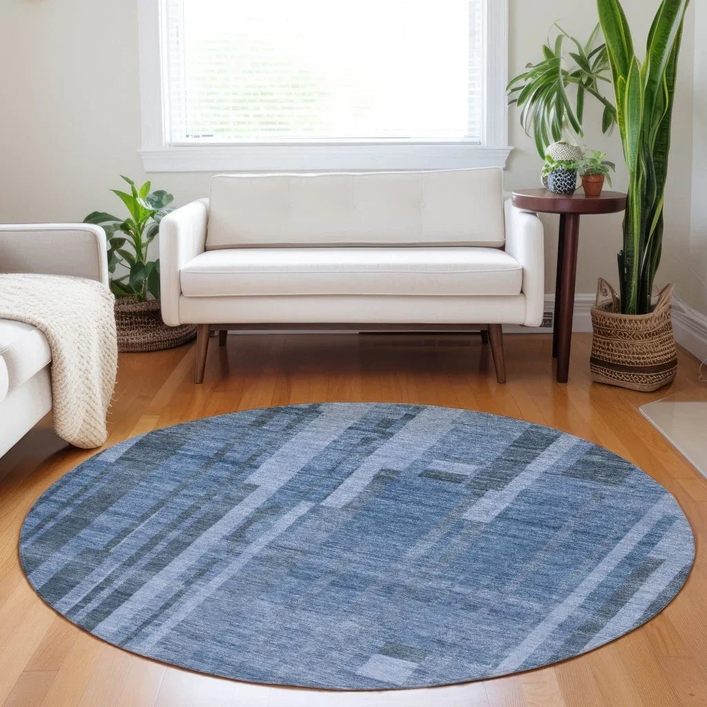 Esmara Blue Washable Indoor-Outdoor Rug-Outdoor Rugs-LOOMLAN Rugs-LOOMLAN