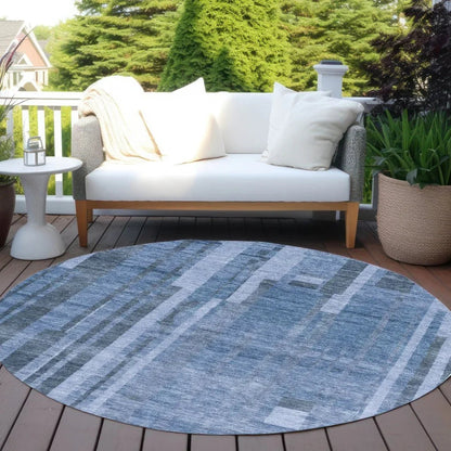 Esmara Blue Washable Indoor-Outdoor Rug-Outdoor Rugs-LOOMLAN Rugs-LOOMLAN
