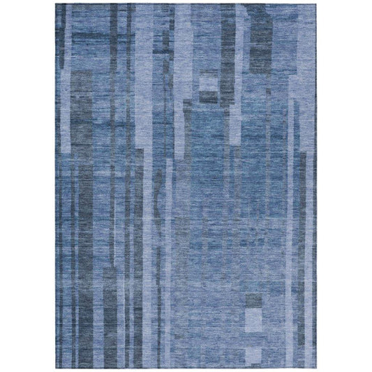 Esmara Blue Washable Indoor-Outdoor Rug-Outdoor Rugs-LOOMLAN Rugs-2'6" x 3'10"-LOOMLAN