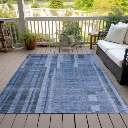 Esmara Blue Washable Indoor-Outdoor Rug-Outdoor Rugs-LOOMLAN Rugs-LOOMLAN