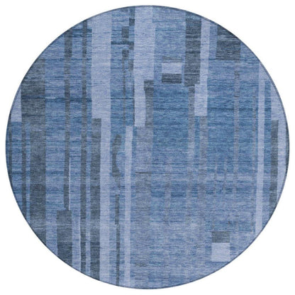 Esmara Blue Washable Indoor-Outdoor Rug-Outdoor Rugs-LOOMLAN Rugs-8' x 8'-LOOMLAN