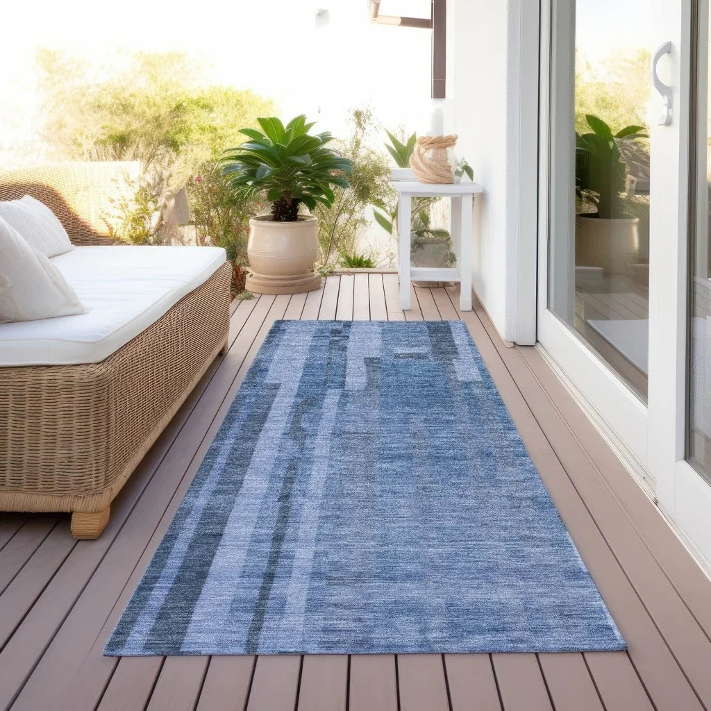 Esmara Blue Washable Indoor-Outdoor Rug-Outdoor Rugs-LOOMLAN Rugs-LOOMLAN