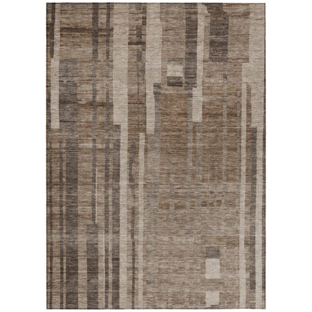 Esmara Brown Washable Indoor-Outdoor Rug-Outdoor Rugs-LOOMLAN Rugs-2'6" x 3'10"-LOOMLAN