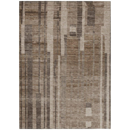 Esmara Brown Washable Indoor-Outdoor Rug-Outdoor Rugs-LOOMLAN Rugs-2'6" x 3'10"-LOOMLAN
