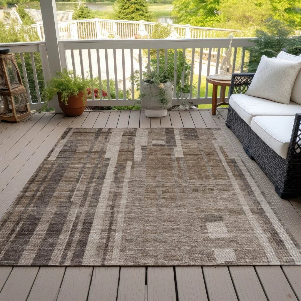 Esmara Brown Washable Indoor-Outdoor Rug-Outdoor Rugs-LOOMLAN Rugs-LOOMLAN