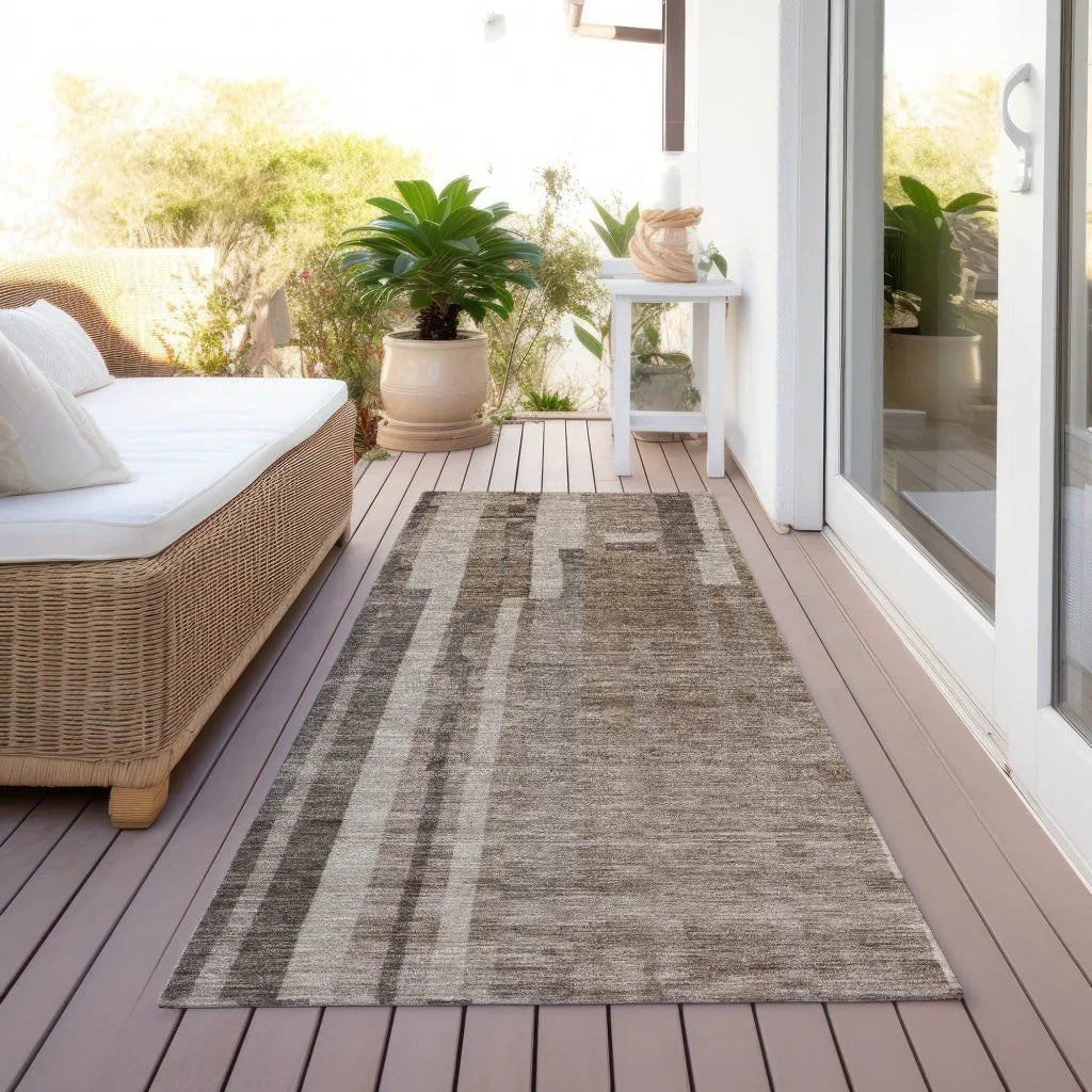Esmara Brown Washable Indoor-Outdoor Rug-Outdoor Rugs-LOOMLAN Rugs-LOOMLAN