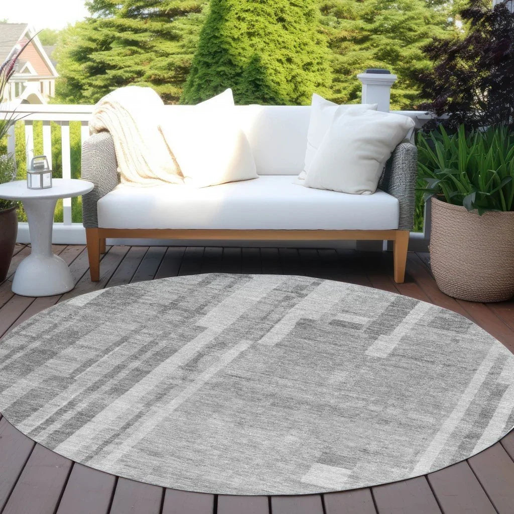Esmara Gray Washable Indoor-Outdoor Rug-Outdoor Rugs-LOOMLAN Rugs-LOOMLAN