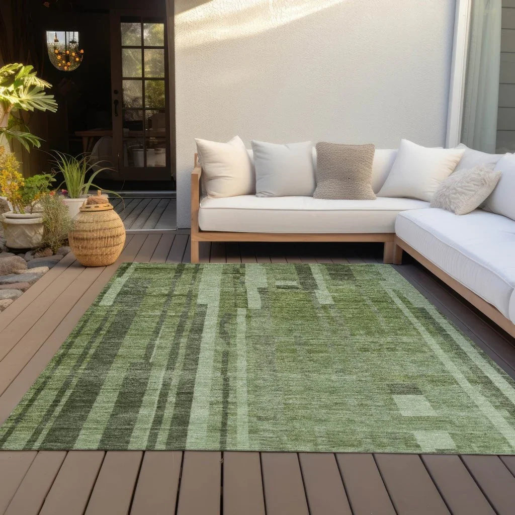 Esmara Green Washable Indoor-Outdoor Rug-Outdoor Rugs-LOOMLAN Rugs-LOOMLAN