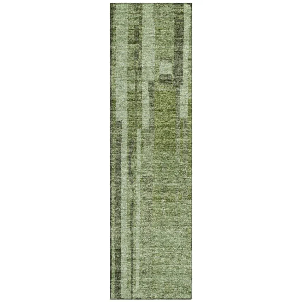 Esmara Green Washable Indoor-Outdoor Rug-Outdoor Rugs-LOOMLAN Rugs-2'3" x 7'6"-LOOMLAN