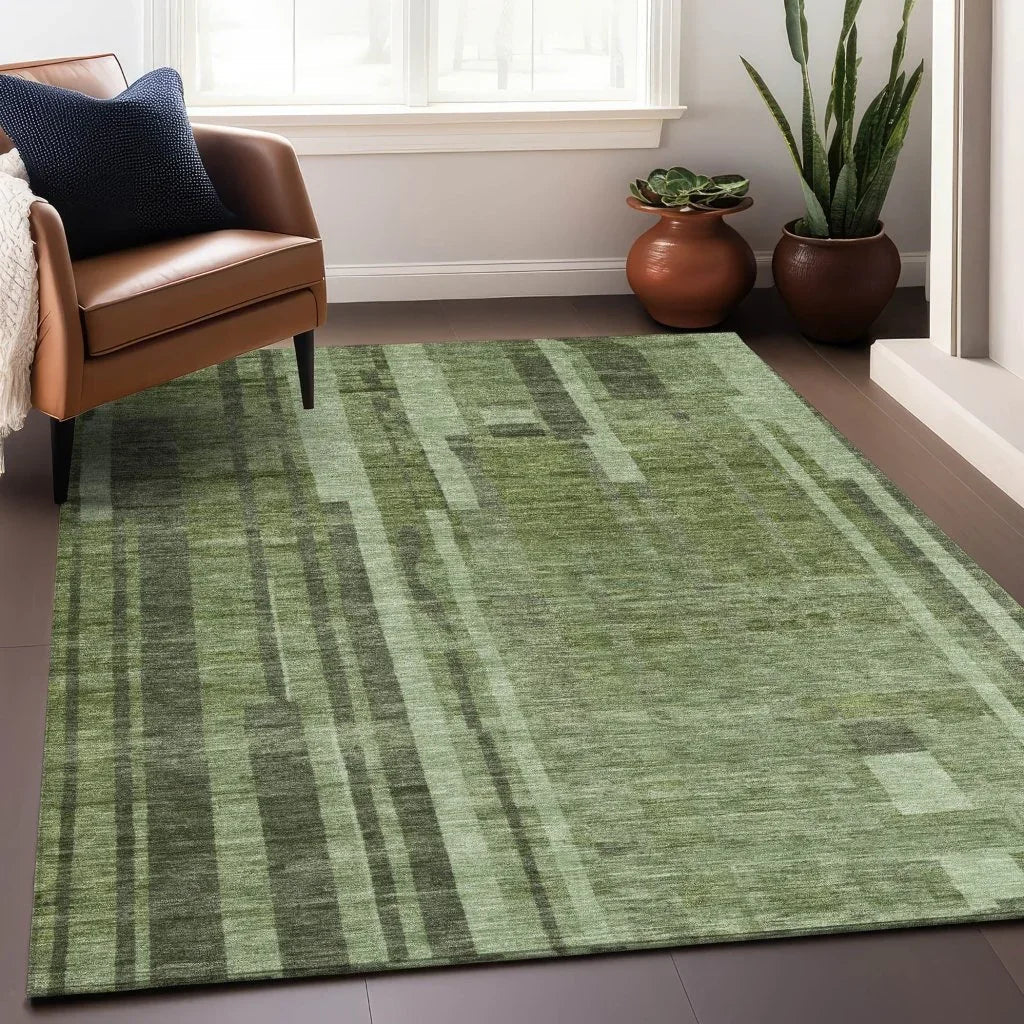 Esmara Green Washable Indoor-Outdoor Rug-Outdoor Rugs-LOOMLAN Rugs-LOOMLAN