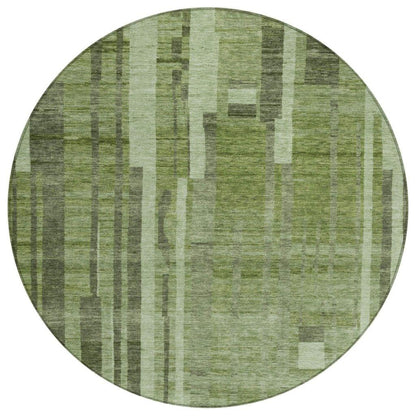 Esmara Green Washable Indoor-Outdoor Rug-Outdoor Rugs-LOOMLAN Rugs-8' x 8'-LOOMLAN