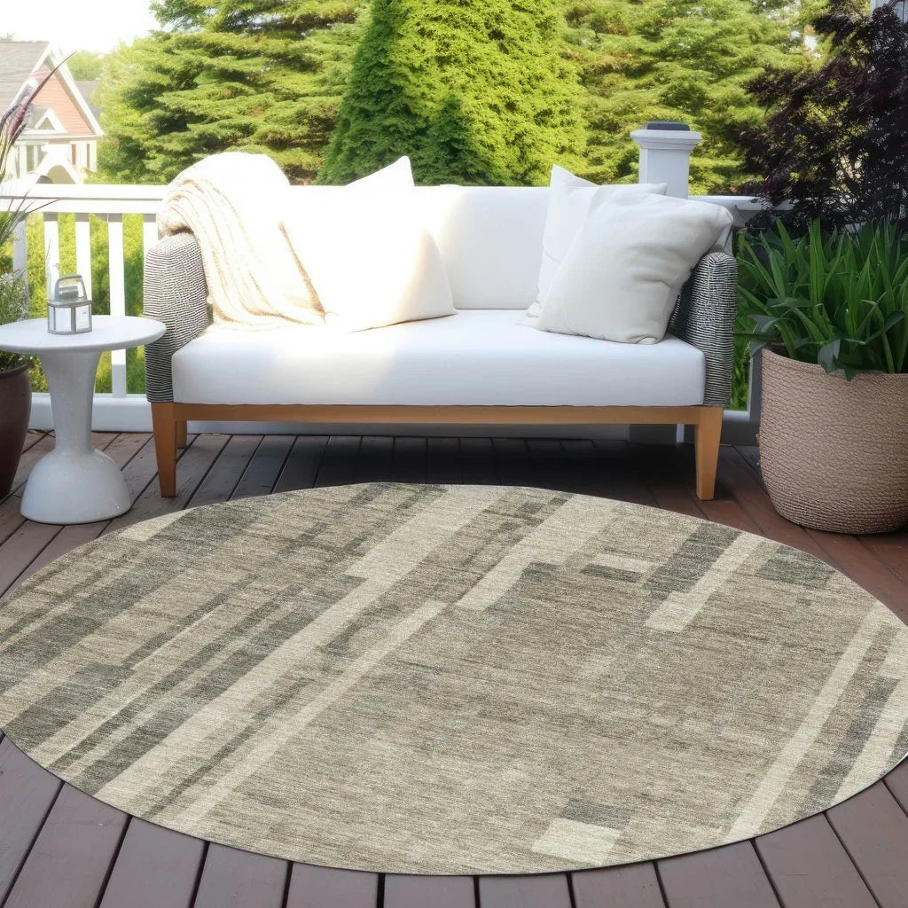 Esmara Taupe Washable Indoor-Outdoor Rug-Outdoor Rugs-LOOMLAN Rugs-LOOMLAN