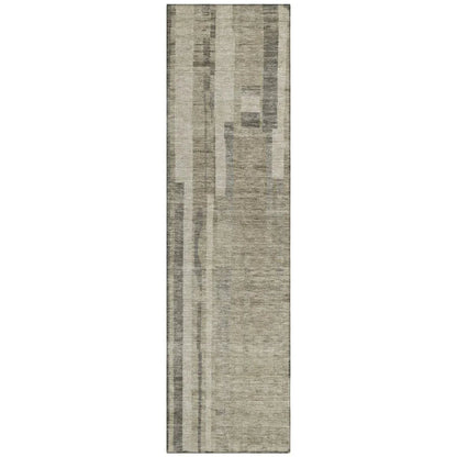 Esmara Taupe Washable Indoor-Outdoor Rug-Outdoor Rugs-LOOMLAN Rugs-2'3" x 7'6"-LOOMLAN