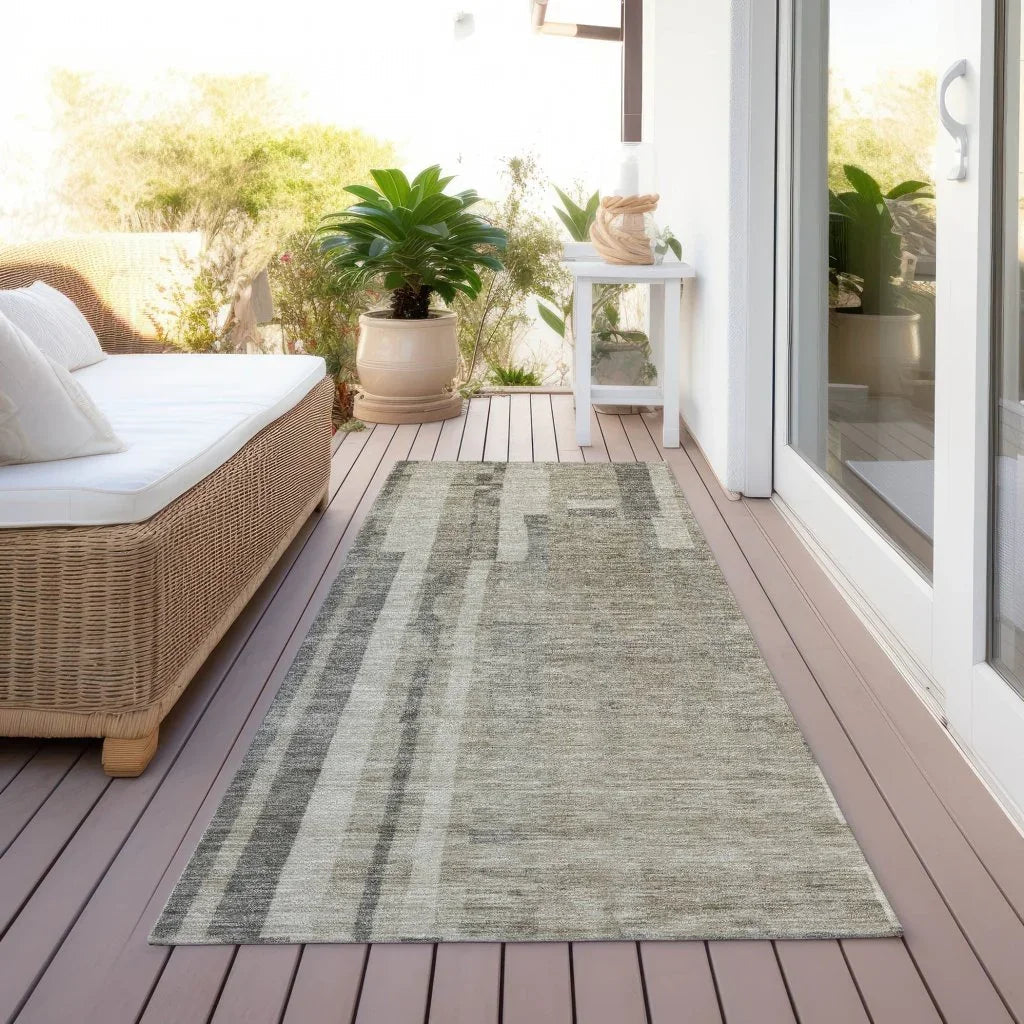 Esmara Taupe Washable Indoor-Outdoor Rug-Outdoor Rugs-LOOMLAN Rugs-LOOMLAN