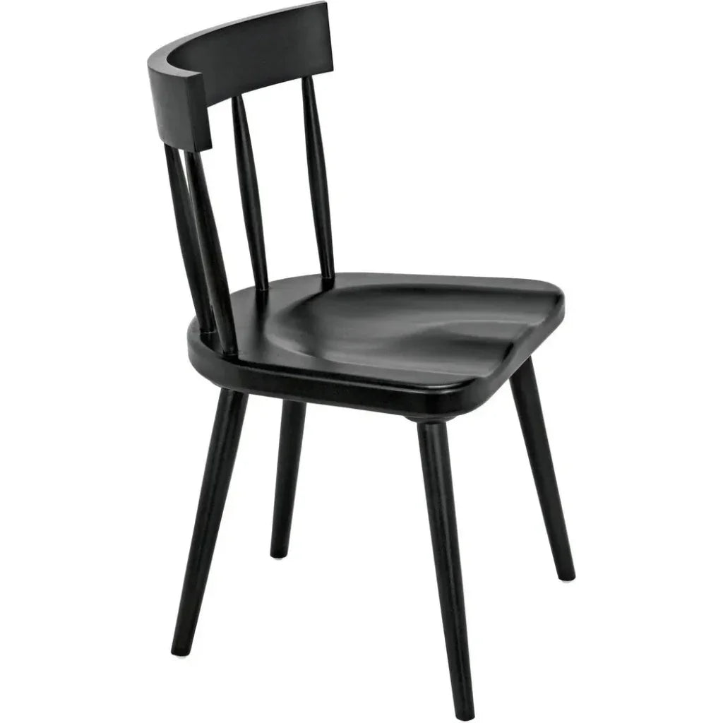 Esme Wood Black Armless Chair - LOOMLAN - Noir - Accent Chairs