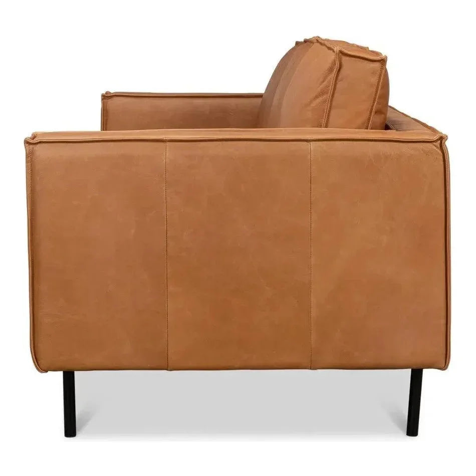 Esprit Leather Sofa Mid - Century Modern - LOOMLAN - Sarreid - Sofas & Loveseats