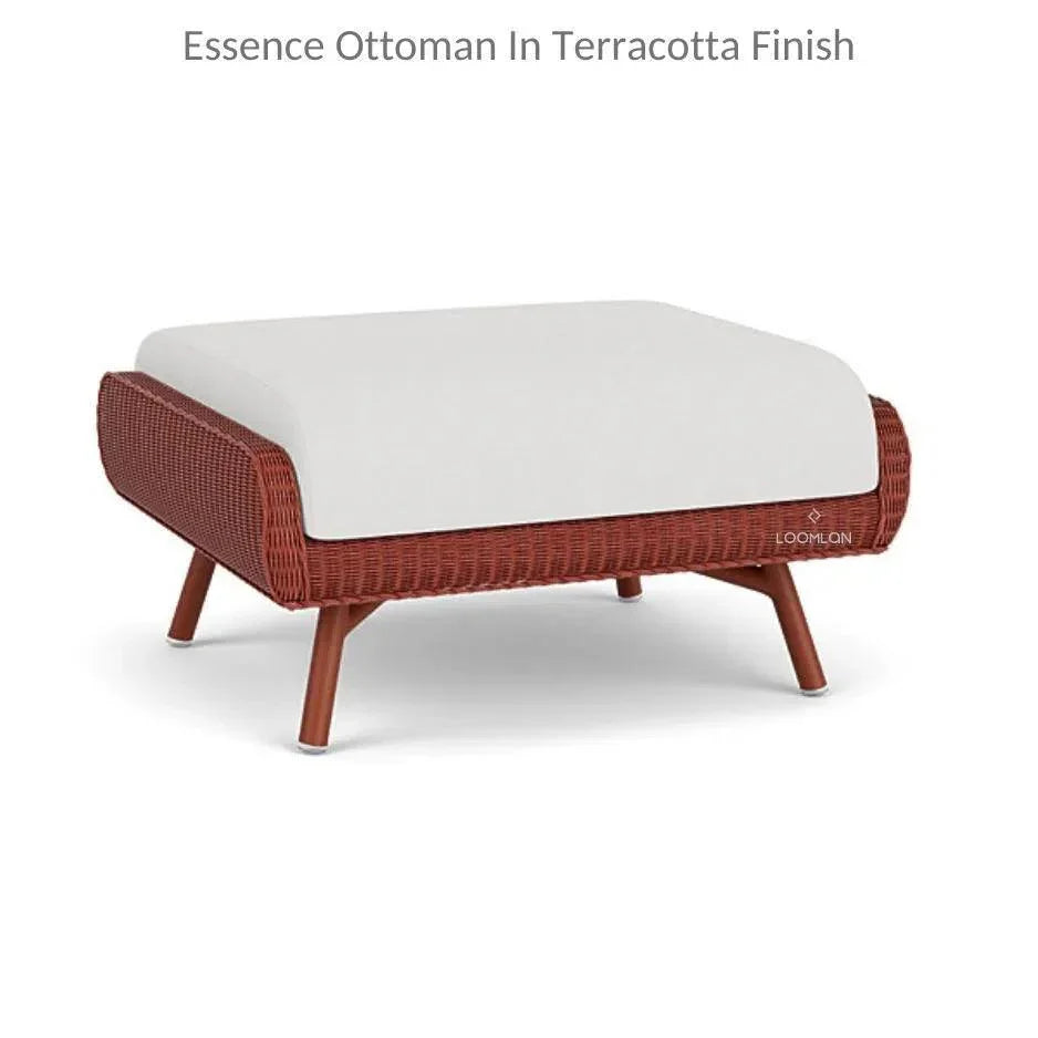 Essence Ottoman All Weather Wicker Furniture-Outdoor Ottomans-Lloyd Flanders-LOOMLAN