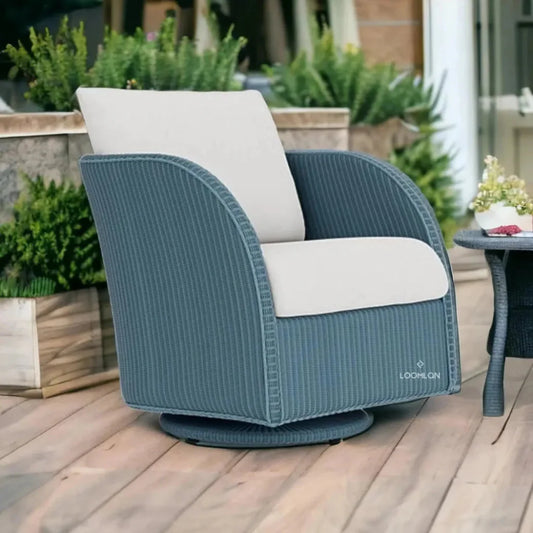 Essence Swivel Glider Lounge Chair Wicker Furniture-Outdoor Lounge Chairs-Lloyd Flanders-LOOMLAN