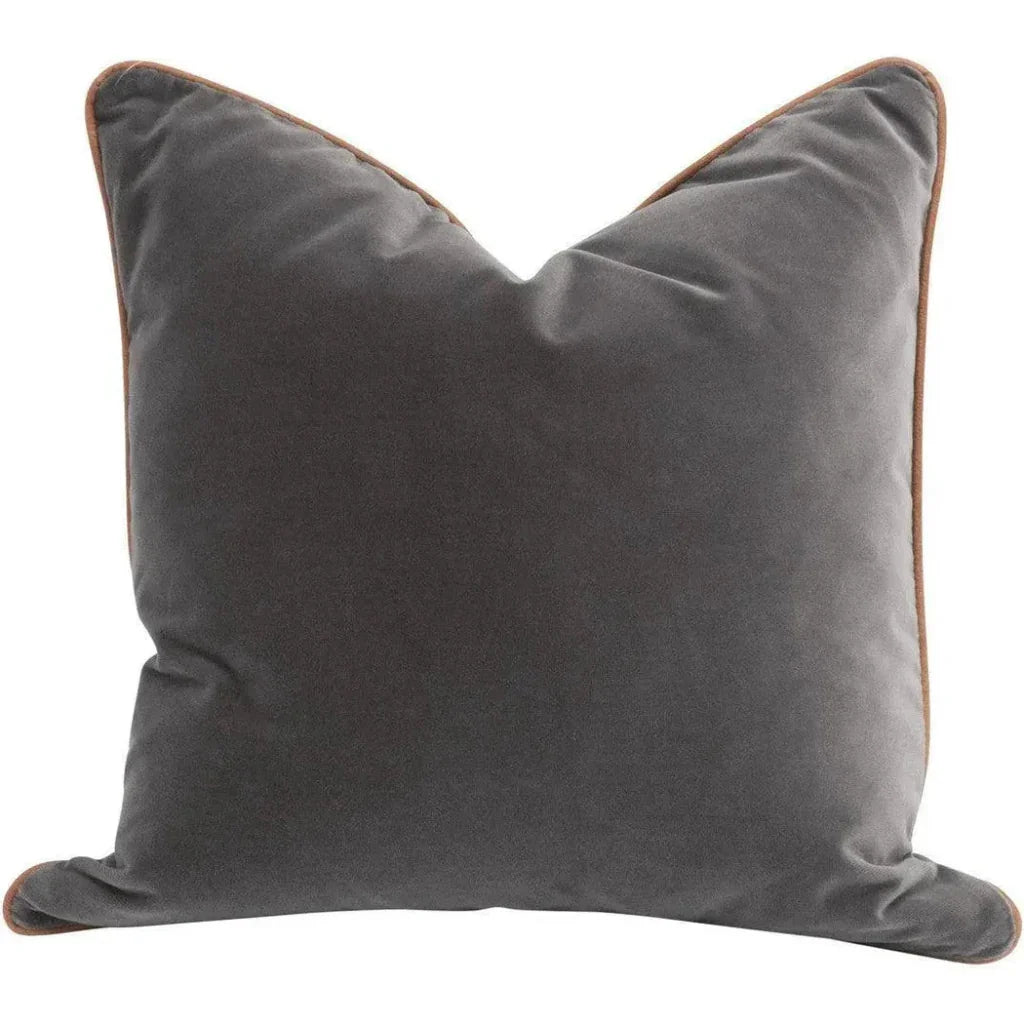 Essential Dove Velvet Piping Throw Pillow Insert - 2PC - LOOMLAN - Essentials For Living - Throw Pillows