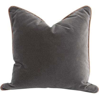 Essential Dove Velvet Piping Throw Pillow Insert - 2PC - LOOMLAN - Essentials For Living - Throw Pillows