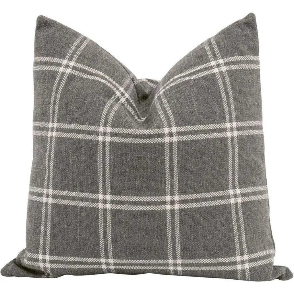 Essential Grey Checkered Performance Throw Pillow - 2PC - LOOMLAN - Essentials For Living - Throw Pillows