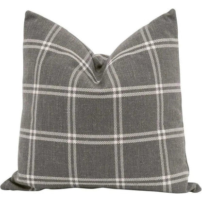 Essential Grey Checkered Performance Throw Pillow - 2PC - LOOMLAN - Essentials For Living - Throw Pillows