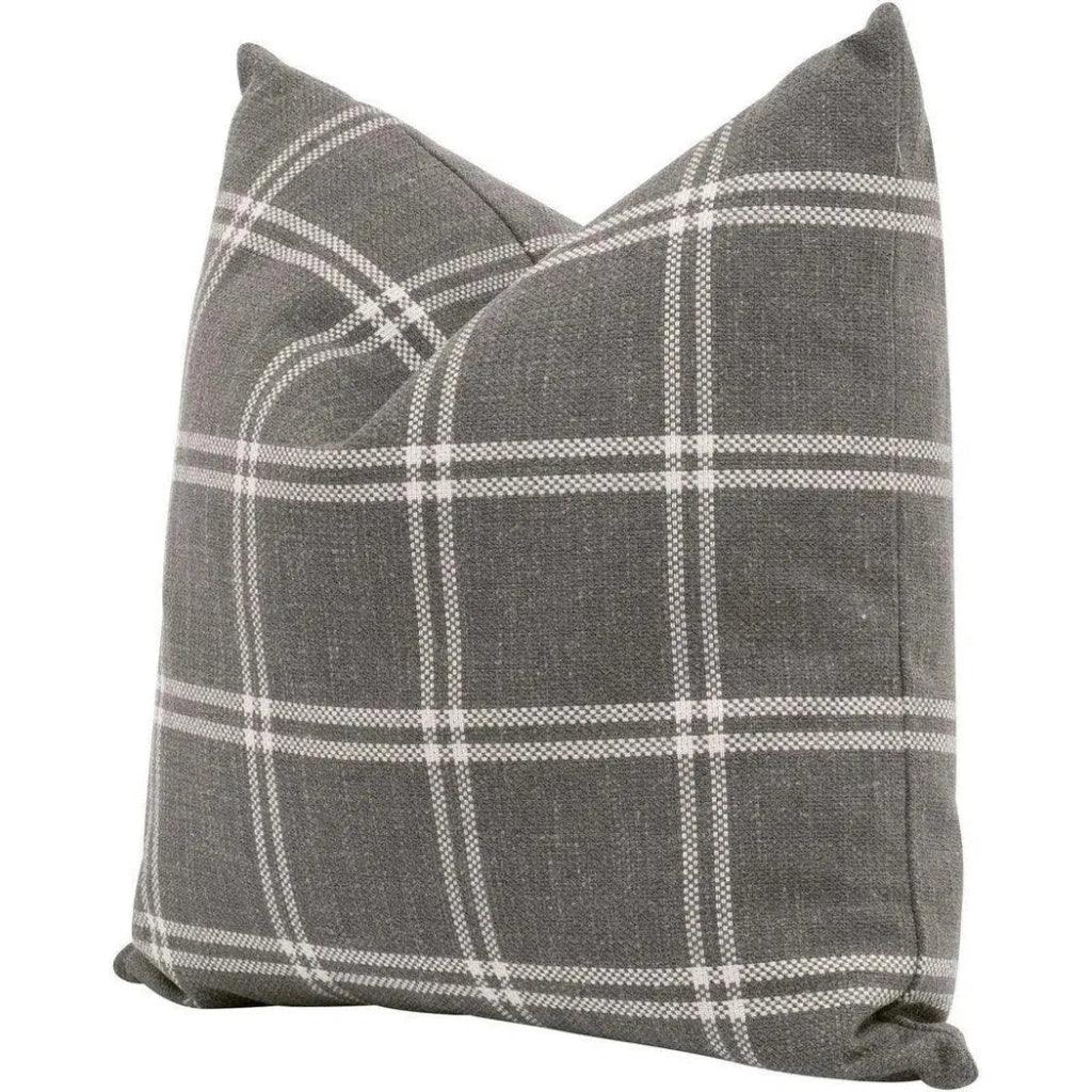 Essential Grey Checkered Performance Throw Pillow - 2PC - LOOMLAN - Essentials For Living - Throw Pillows