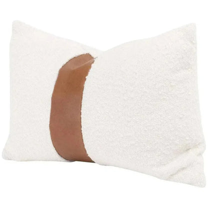 Essential White Boucle Stripe Lumbar Throw Pillow - 2PC - LOOMLAN - Essentials For Living - Throw Pillows