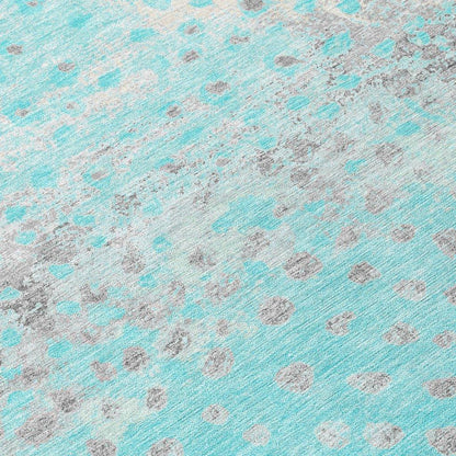 Estara Teal Washable Indoor - Outdoor Rug - LOOMLAN - LOOMLAN Rugs - Outdoor Rugs