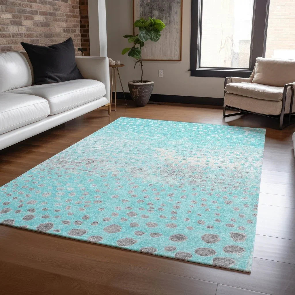 Estara Teal Washable Indoor - Outdoor Rug - LOOMLAN - LOOMLAN Rugs - Outdoor Rugs