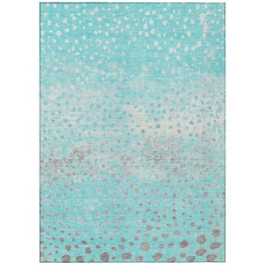 Estara Teal Washable Indoor - Outdoor Rug - LOOMLAN - LOOMLAN Rugs - Outdoor Rugs
