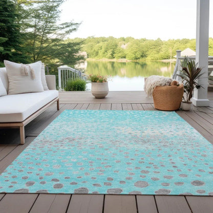Estara Teal Washable Indoor - Outdoor Rug - LOOMLAN - LOOMLAN Rugs - Outdoor Rugs
