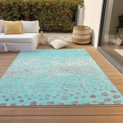 Estara Teal Washable Indoor - Outdoor Rug - LOOMLAN - LOOMLAN Rugs - Outdoor Rugs