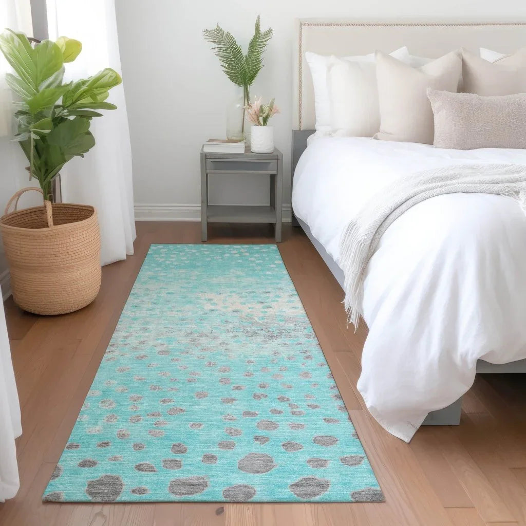 Estara Teal Washable Indoor - Outdoor Rug - LOOMLAN - LOOMLAN Rugs - Outdoor Rugs