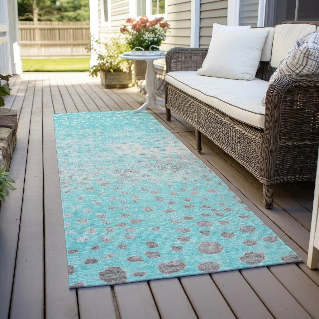 Estara Teal Washable Indoor - Outdoor Rug - LOOMLAN - LOOMLAN Rugs - Outdoor Rugs