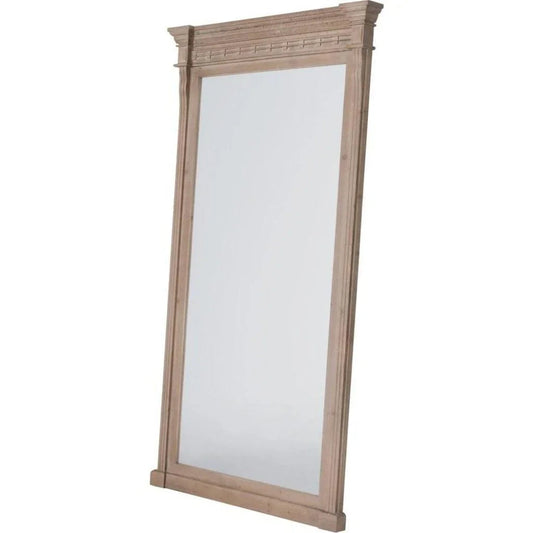 Estate Wood Framed Stylish Floor Mirror-Floor Mirrors-Essentials For Living-LOOMLAN