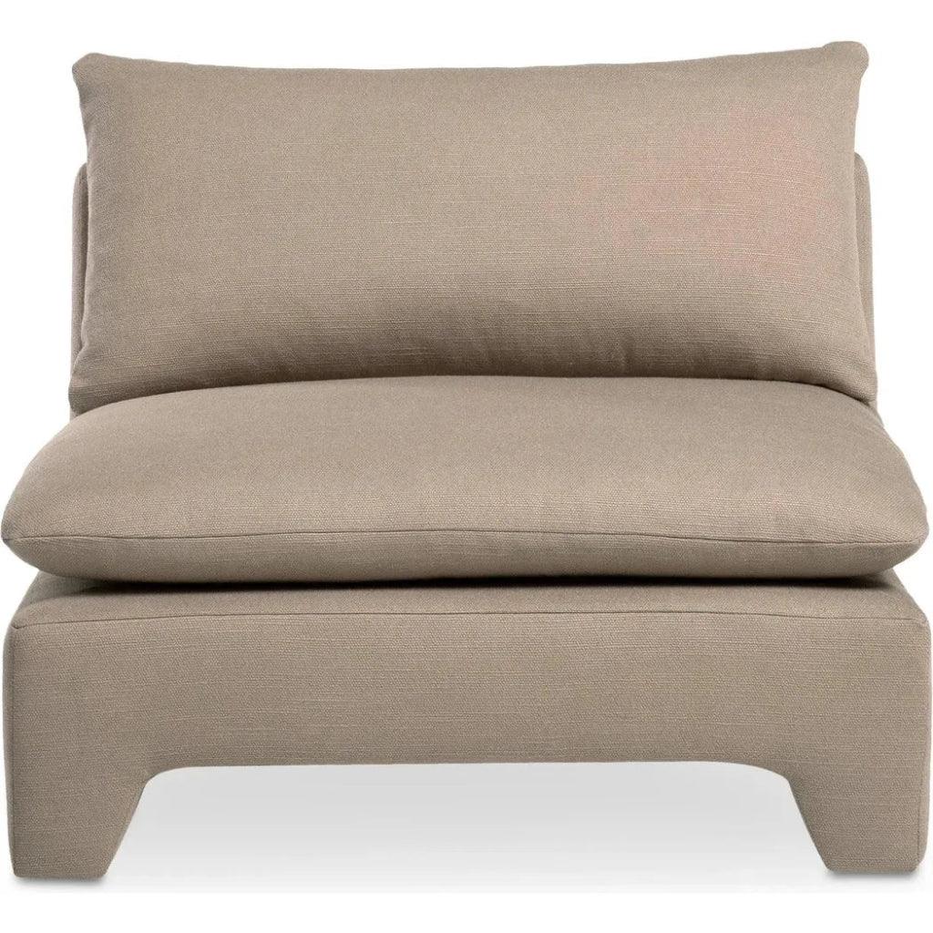 Estelle Performance Fabric Armless Lounge Chair-Lounge Chairs-Moe's Home-Flax-LOOMLAN